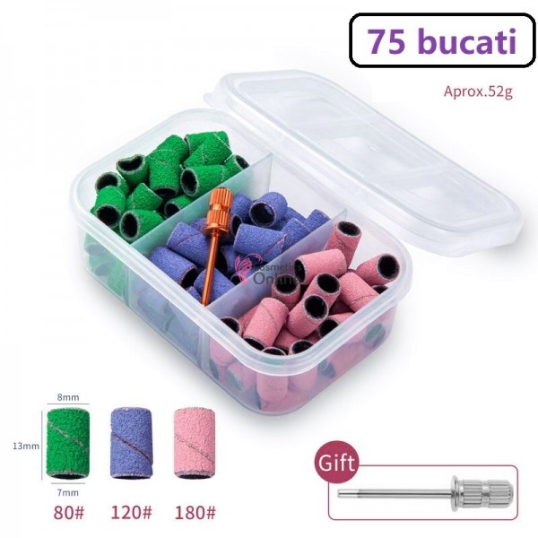 Benzi abrazive smirghel  75 bucati, granulatie  80/120/180 + 1 Cap de smirghel Cadou